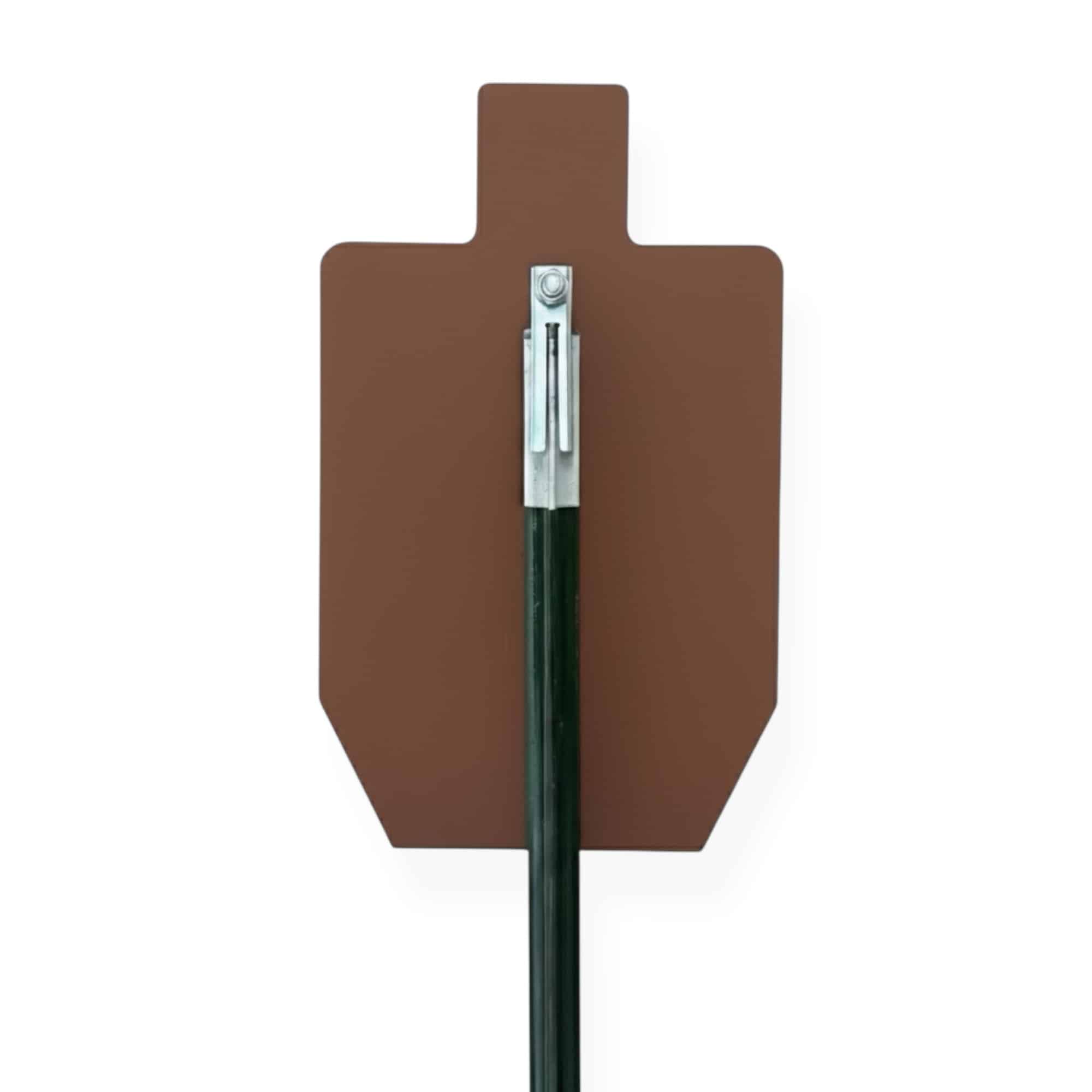 Back of a 1/2" AR550 Target on T Post