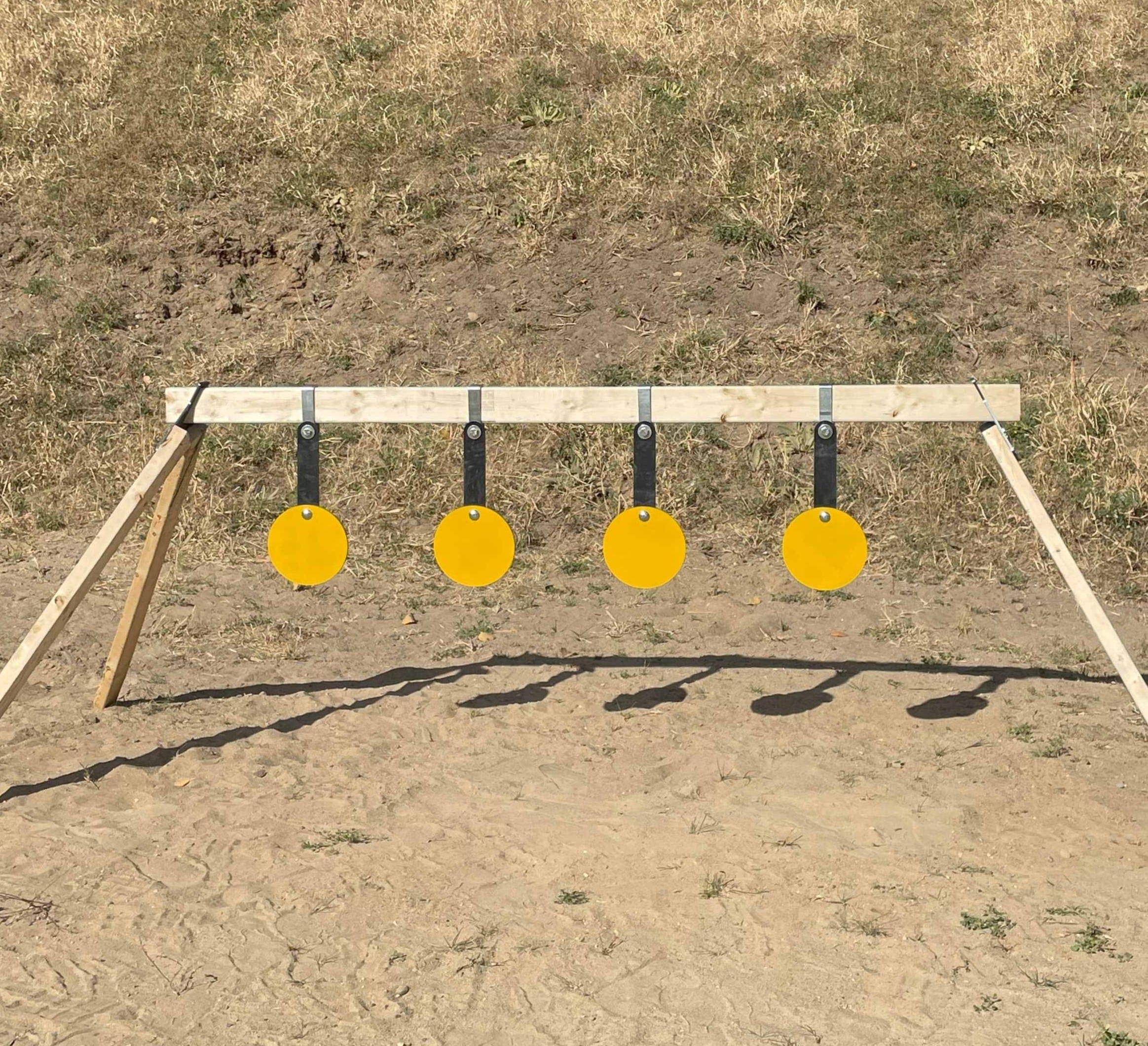 swinging steel plate rack front view