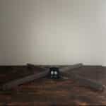 T-Post static target stand with ¼″ steel HD legs and T-post cradle on outdoor shooting range