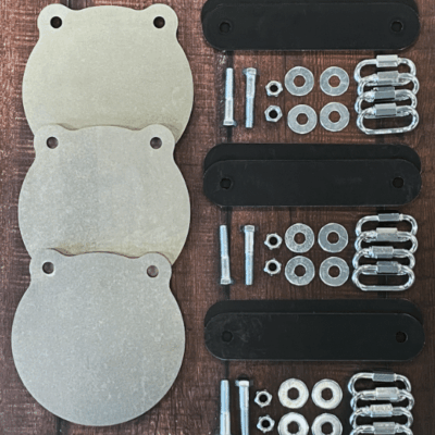 1/2″ AR500 8″ Gong Steel Targets and Kits – 3 Pack