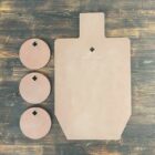 Includes one 12" x 20" target and three 5" targets