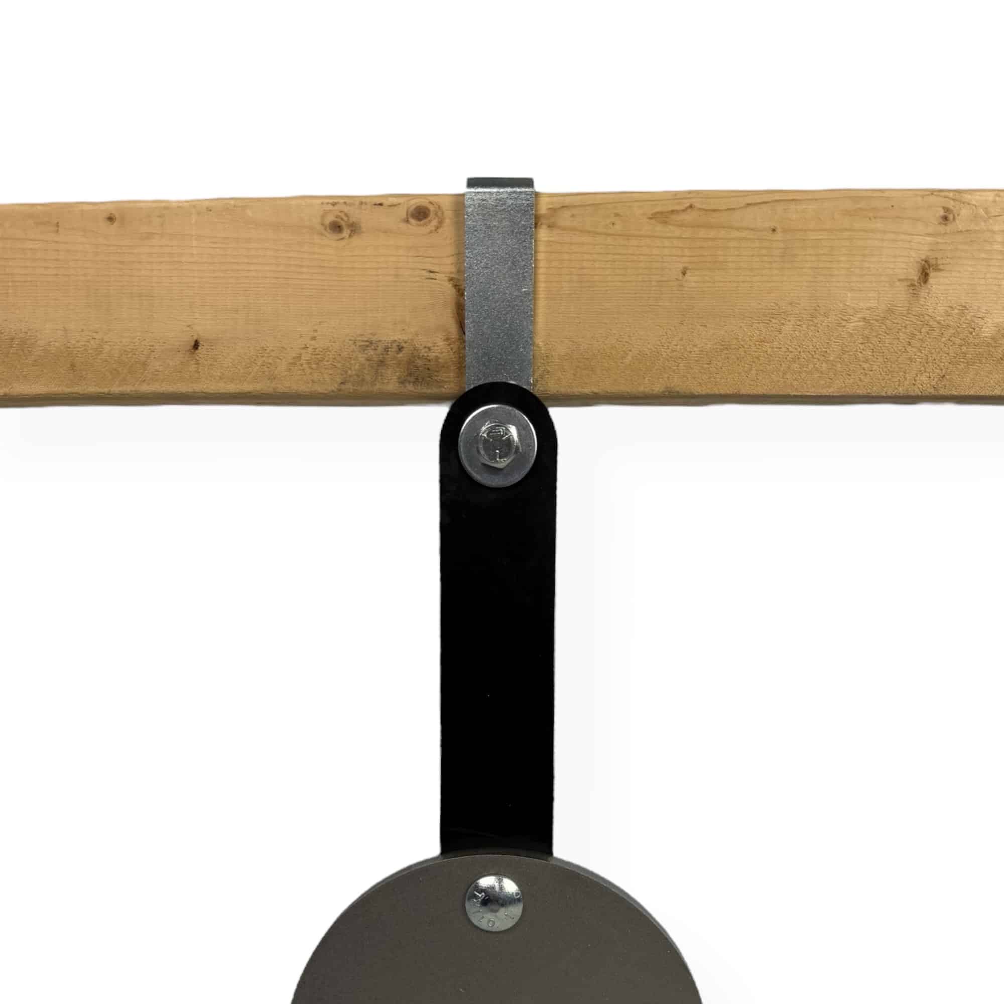 Example of swinging target hardware kit on 2x4