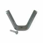 Close-up of a single AR500 Clay Pigeon Bracket showing precision-cut steel and mounting screw